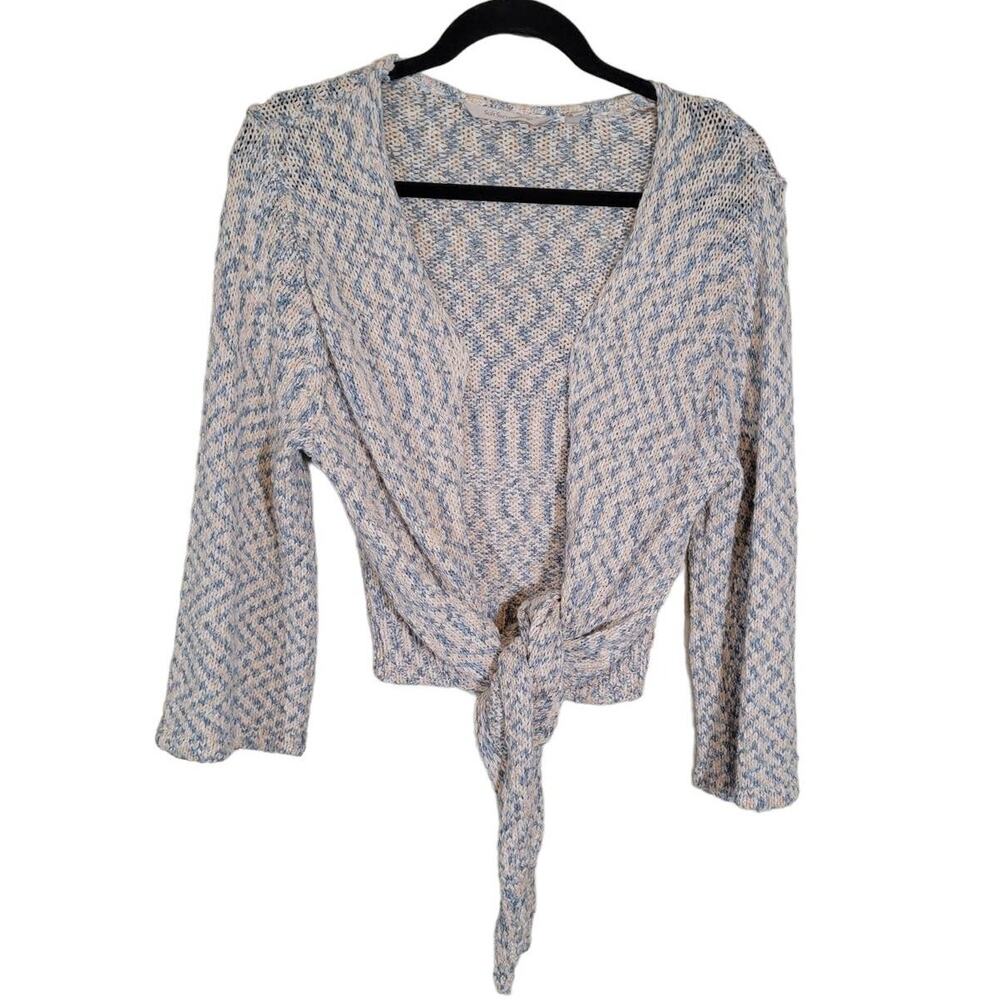 Soft Surroundings Wrap Tie Knit Cardigan Sweater Cropped Bohemian Size Small